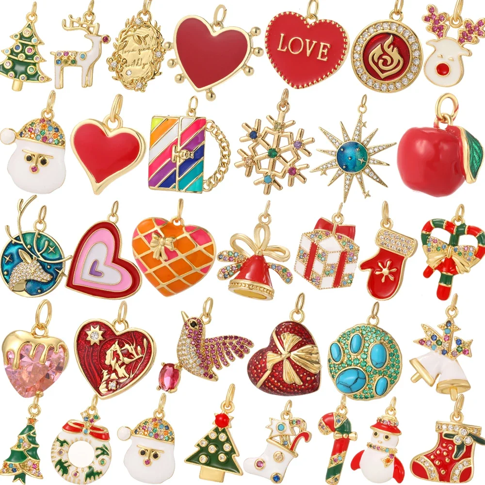 Weihnachts baum Charm Armband für Frauen niedlichen Schneemann Gold Farbe Armreif DIY Armband hohe Qualität aus gezeichnete Qualität
