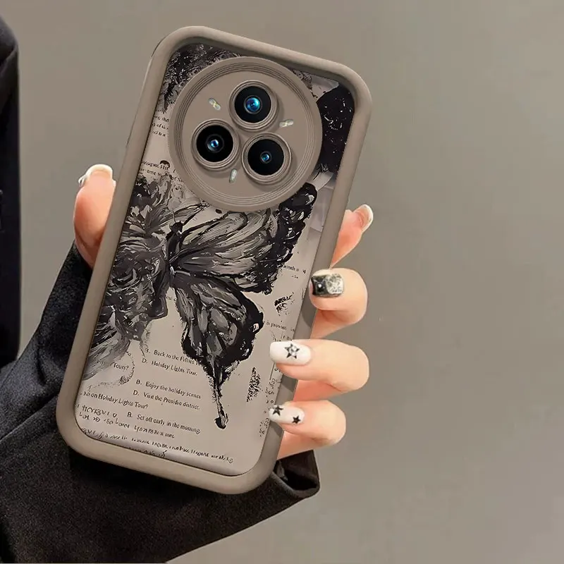 Flexible Silicone Shockproof Case with Cartoon Butterfly Print Pattern
