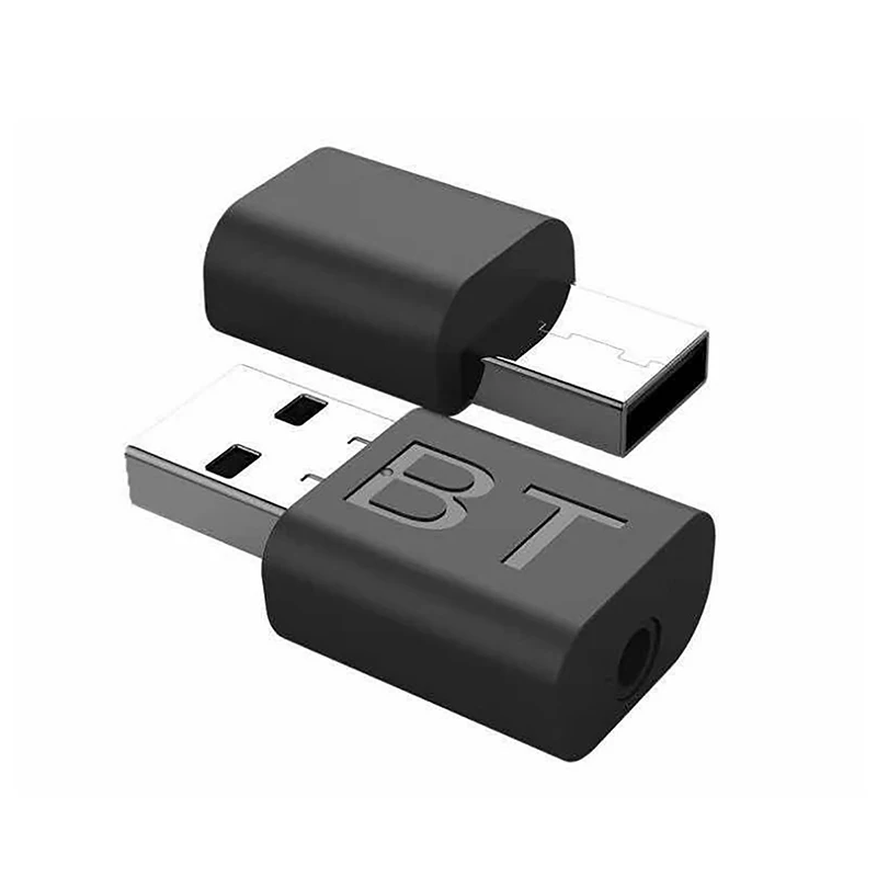 차량용 음악 AUX 스테레오 오디오 어댑터, USB 블루투스 5.0 리시버 무선 블루투스 어댑터, 3.5mm AUX 잭, 1 세트 PC