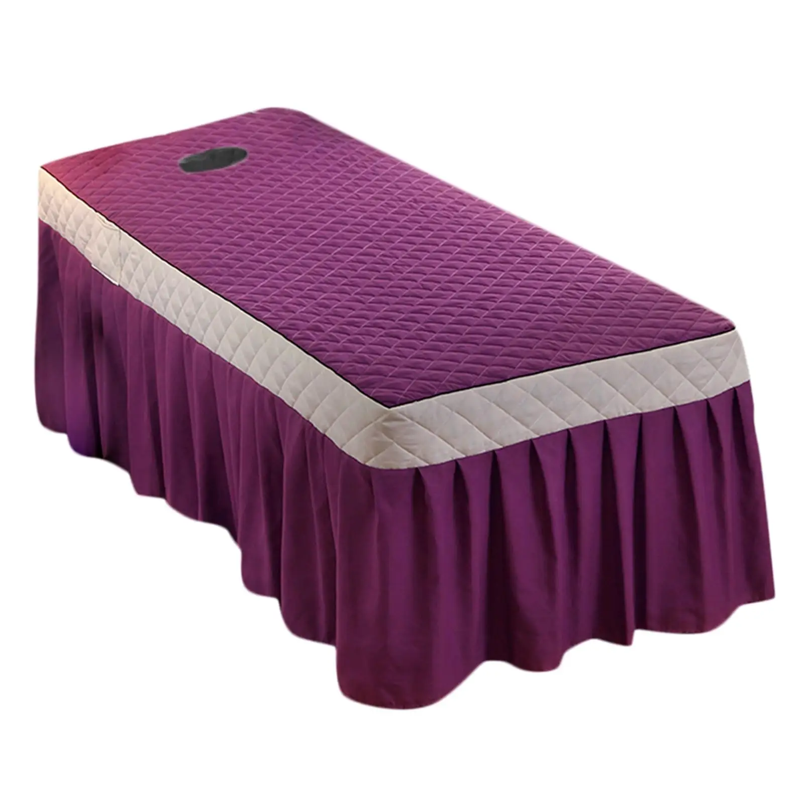 

SPA Massage Table Skirt Beauty Bed Quilted Sheet with Valance