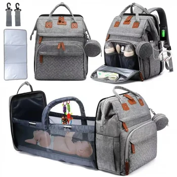 Multifunction Large Diaper Backpack With Changing Bed 1
