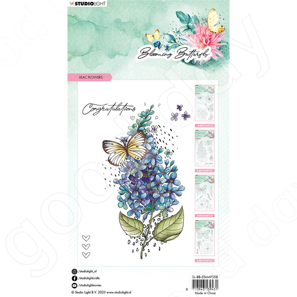 

2023 New Arrival Lilac Flowers Clear Stamps Scrapbook Diary Decoration Embossing Template Diy Greeting Card Handmade Hot Sale