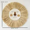INS Nordic Handmade Lion Wall Decor Cotton Thread Straw Woven Animal Head Wall Hanging Ornament for Nursery Baby Room Decoration 6