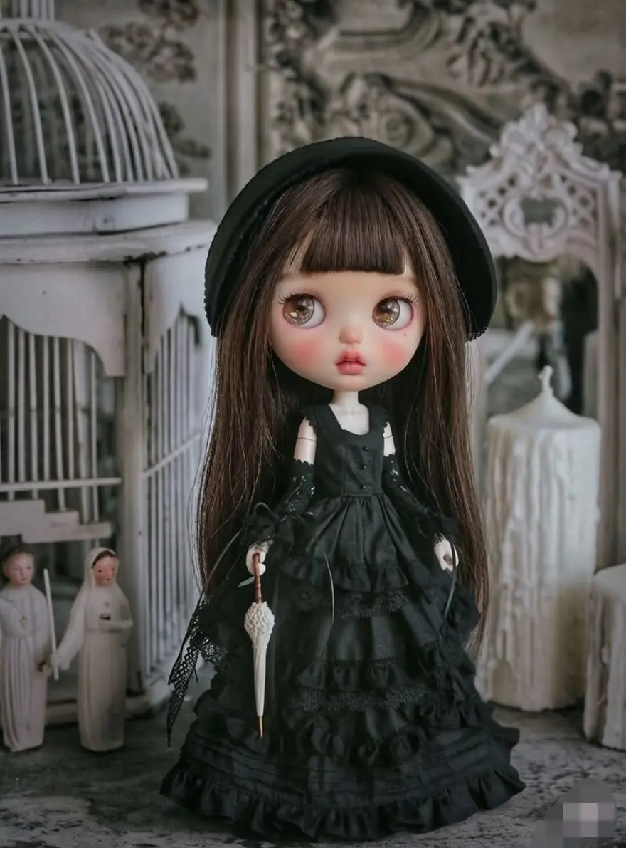 수제 브라이스 인형, 관절형 바디, 인형과 옷 판매 (귀와 신발은 없음, 우산은 없음) 머리카락은 유사합니다.