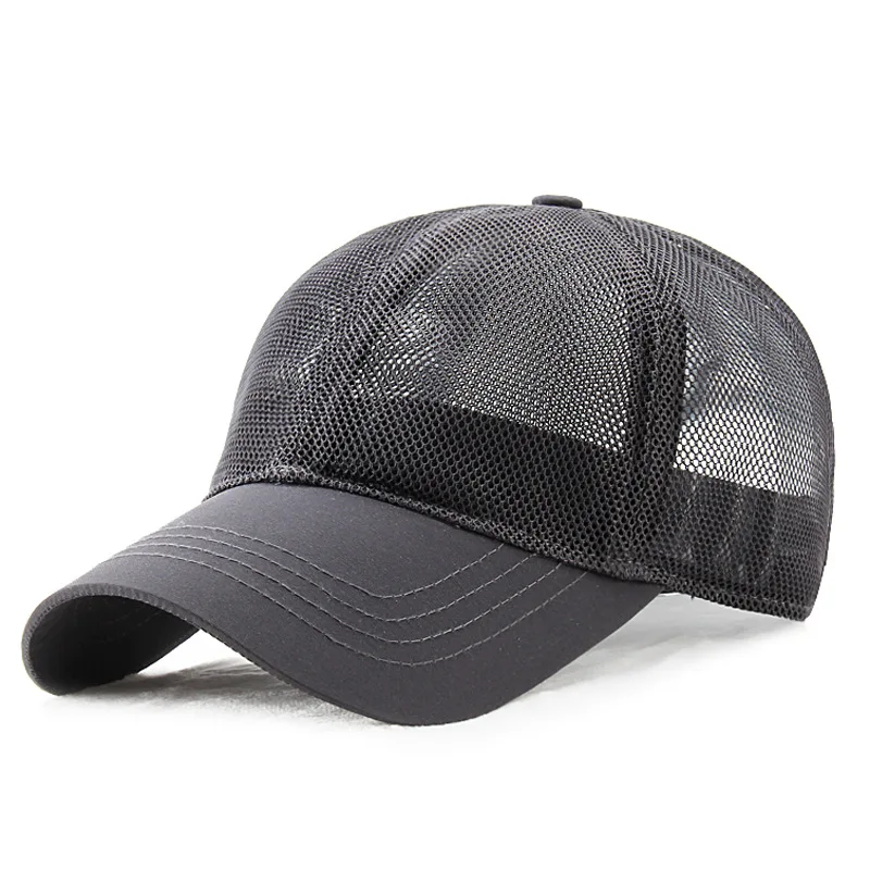 New Men Big Head Mesh Baseball Cap Big Size Trucker Hat Breathable Sun Caps Adjustable High Quality 2