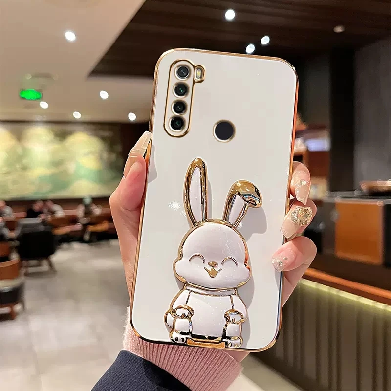 3D Cute Rabbit Trunk Phone Holder Plating Case for Xiaomi Redmi