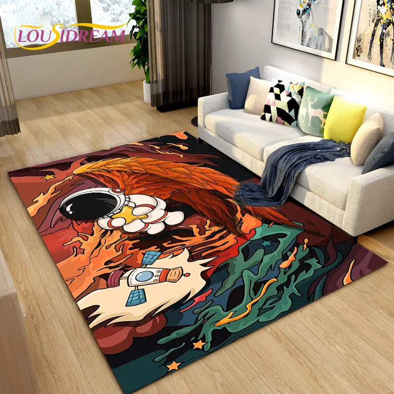 

Cartoon Astronaut Space Area Rug,Carpet Rug for Living Room Children's Room Decoration,Kids Play Crawl Soft Non-slip Floor Mat