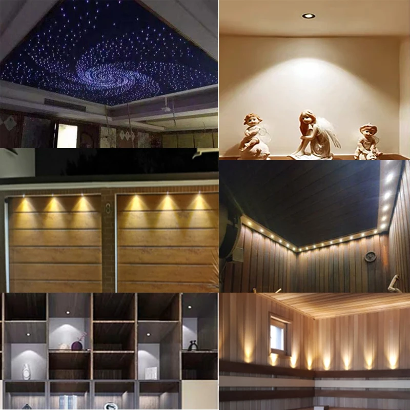 Led Spotlight Miniature Lights IP65 Mini Spotlight 15mm 1W Recessed Spot Leds Lights 12V Ceiling Downlight Stair Cabinet Spots Lamp with Transformer 110V-220V