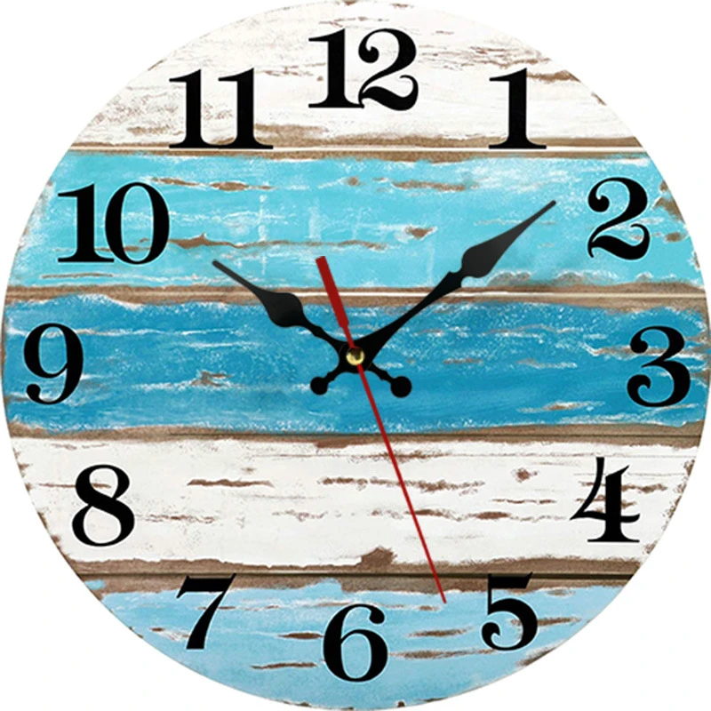 Wood Grain Vintage Roman Numeral Wall Clock 10inch Tuscan Style Quartz Wall Clock Living Room Bedroom Wall Decoration Clock