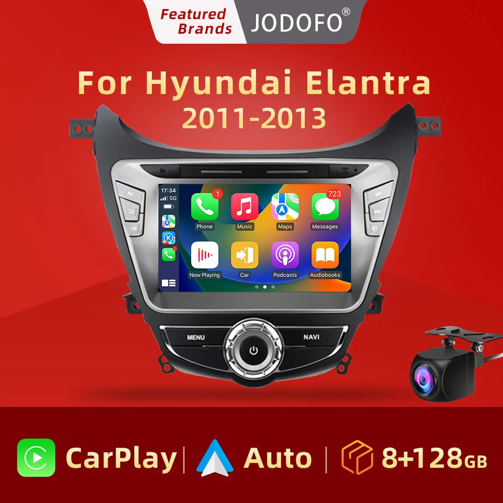 Jodofo 2Din 8 "Android 11 Autoradio Lettore Video Multimediale Per Hyundai Elantra Avante 2011-2013 Navigazione Gps Unità Principale Carplay
