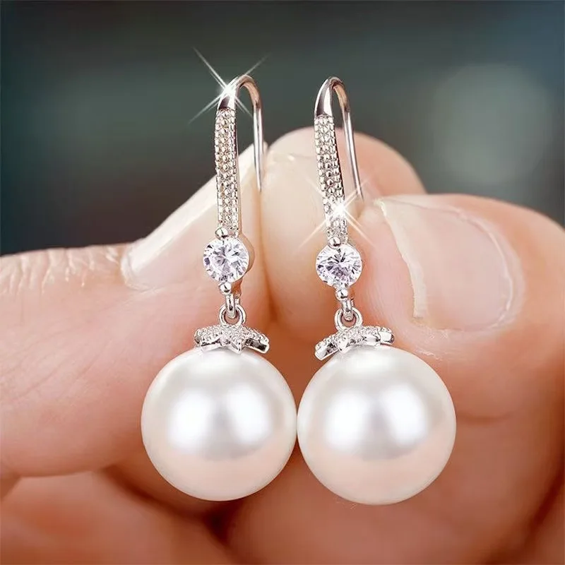Ohrringe aus 925er-Sterlingsilber, Süßwasserperle, Blume für Damen, luxuriöser Hochzeitsschmuck, elegante Damenaccessoires, modisches Geschenk – Detail 6
