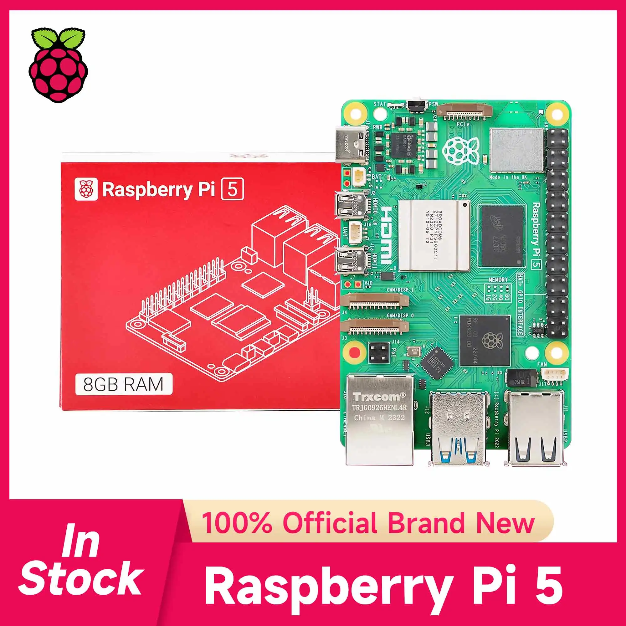 New-Original-Raspberry-Pi-5-Development-Board-kit-4GB-8GB-RAM-US-Plug ...
