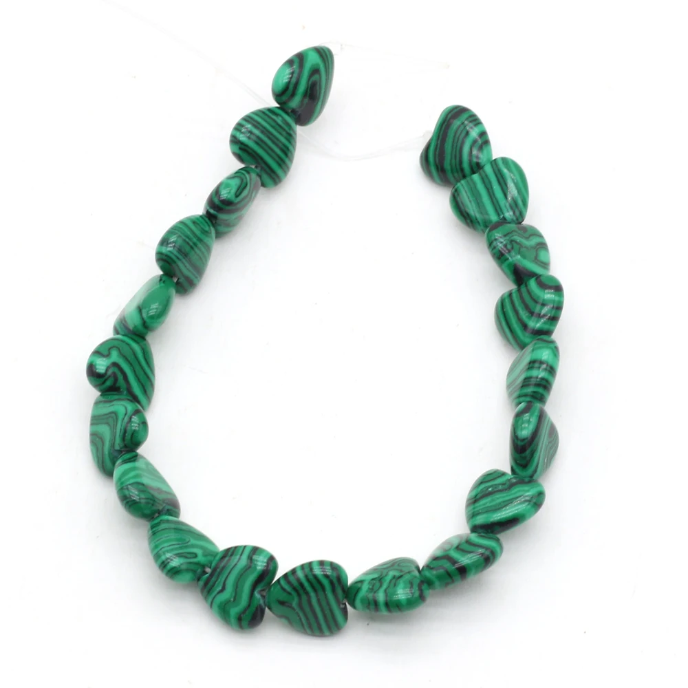 

Malachite Loose Spacer Beads Heart Natural Gemstone Beads for Jewelry Making Supplies DIY Charms Necklace Bracelet Accessories