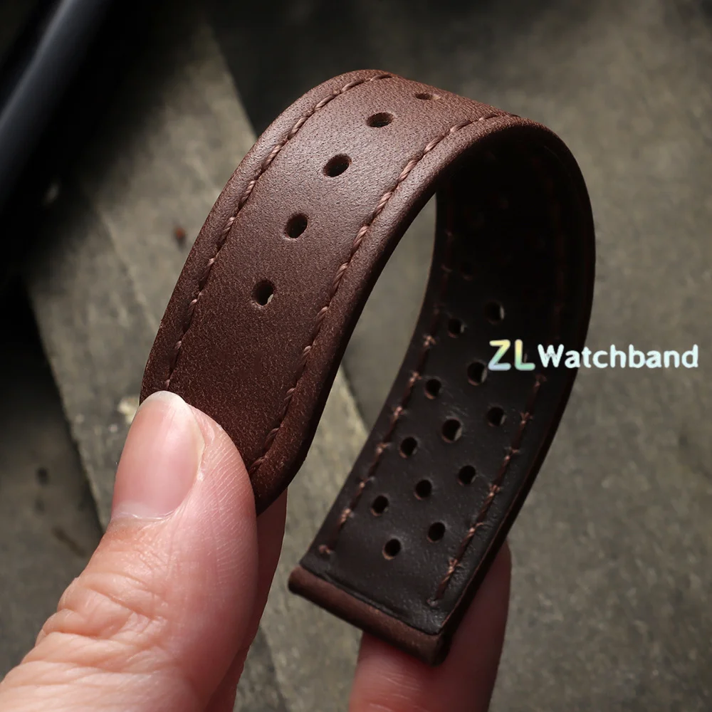 Premium Genuine Cowhide Leather Watch Band with Butterfly Buckle - Universal Breathable Bracelet