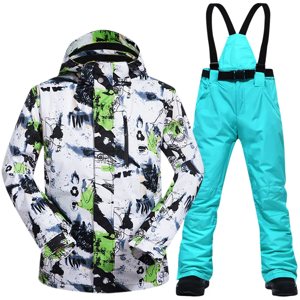 Ski Suit Men Winter Windproof Waterproof Thermal Snow Jacket And Pants Clothes Skiing And Snowboarding Suits Brands