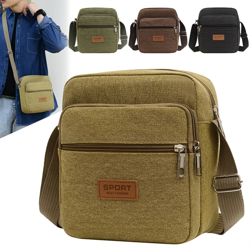 

2021 Men's Sidebag For Business Crossbody Bag Fashion Korean Version Men's Canvas Large Capacity Single Shoulder Messenger Bag