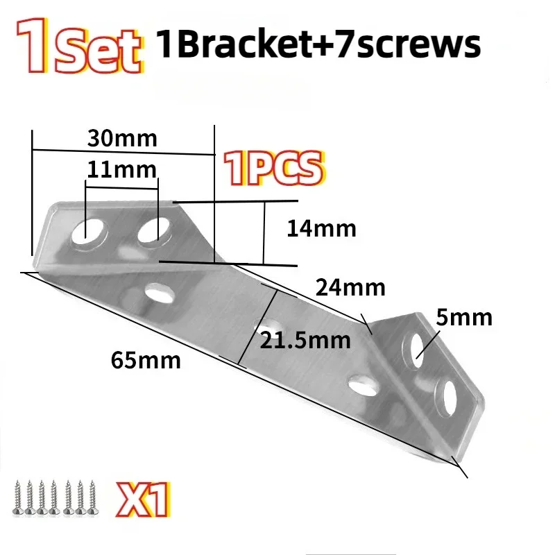 10/1set Corner Brackets Stainless Steel Furniture Angle with Screw Shelf Connector Cabinet Support Fixing Frame Corner Brace