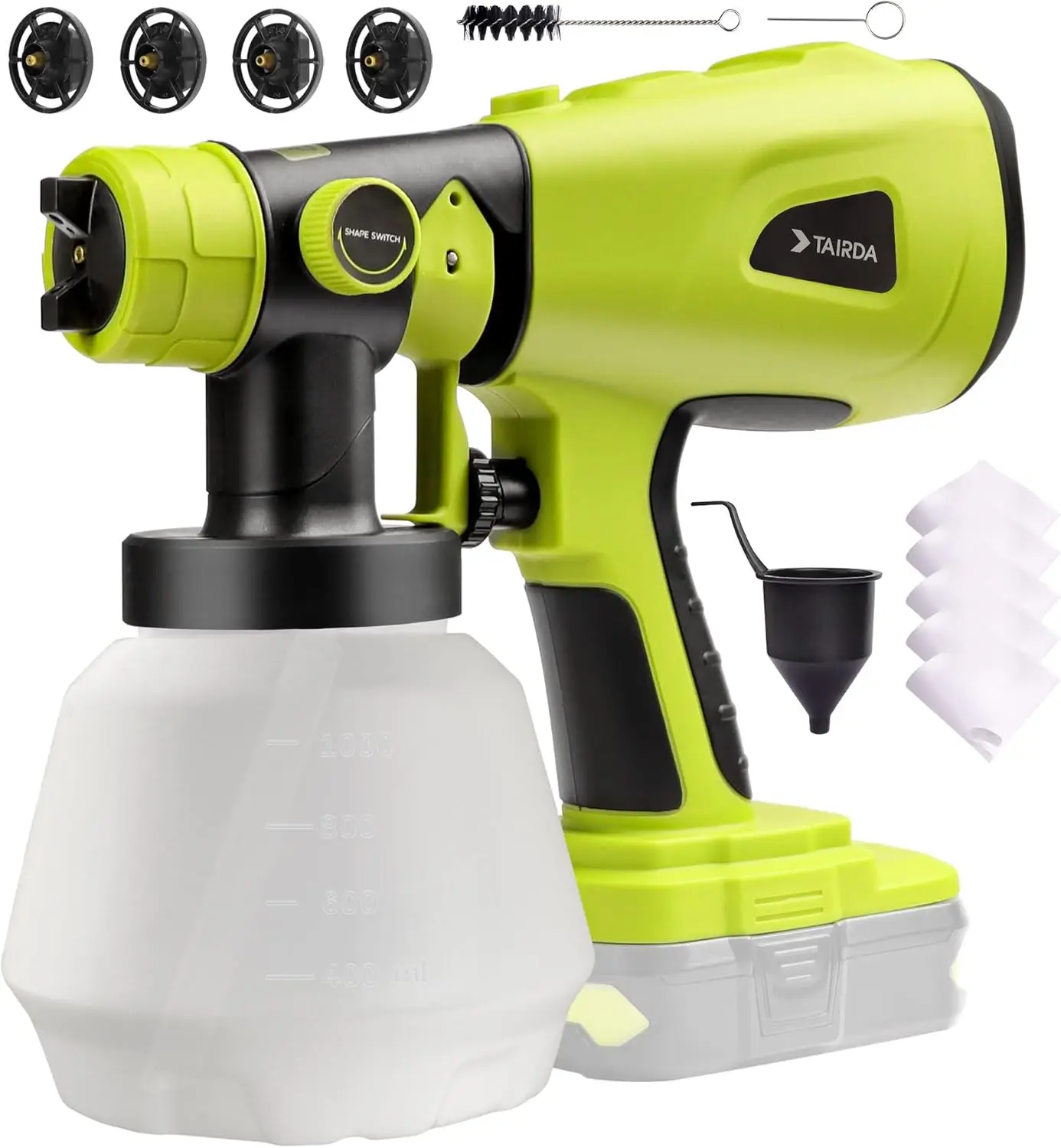 Paint Sprayer for Ryobi 18V Battery, Handheld HVLP Paint Sprayer with 1000ML Container, Electric for Pain