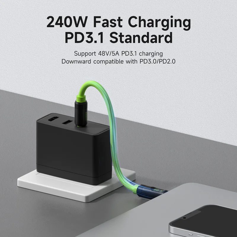 Pixelure 240W USB C Vers USB C Connecteur Coudé 90 Degrés PD