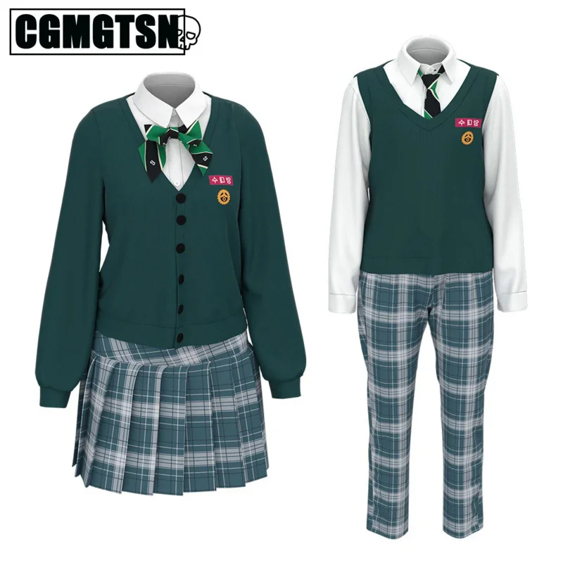 

CGMGTSN All Us Are Dead Women Cosplay Costume JK Hyosan High School Uniform Movie Sweater Skirt Halloween Suit Jacket Men