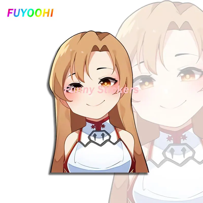 

FUYOOHI Play Stickers Asuna Chibi Car Sticker Anime Graffiti Trunk Motorcycle Waterproof Decal Waterproof Sunscreen Decals