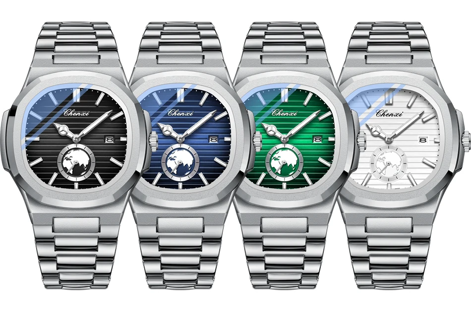 CHENXI Herrenuhren, hochwertige, wasserdichte Quarz-Armbanduhren, Edelstahl, Kalenderuhr für Herren, minimalistisch, lässig – Detail 9