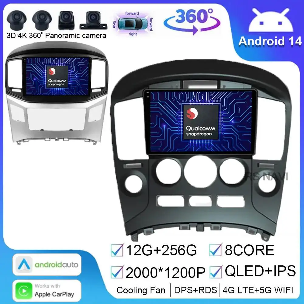 

Android 14 For Hyundai H1 Grand Starex i800 TQ 2007 - 2015 Car Radio Video Player Multimedia Navigation GPS No 2din Head Unit BT