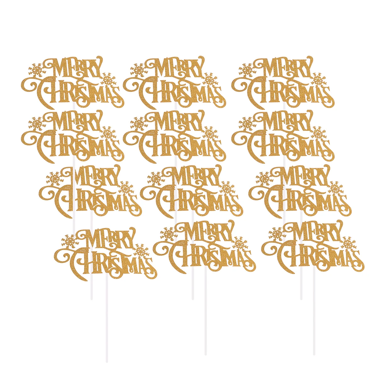 

Merry Christmas Paper Cake Topper Letter Dessert Insert Card Cupcake Pick Cake New Year Party Cake Decorations