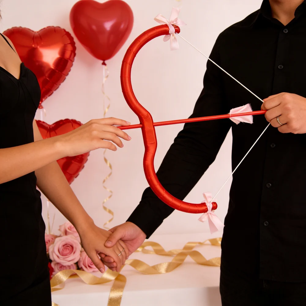 Cupid's Pfeil und Bogen-Set für Valentinstag, Hochzeiten, Dekoration, Fotokabinen-Requisiten, romantischer Engel, Kostümzugang, Verkleidung, Partygeschenke – Detail 3