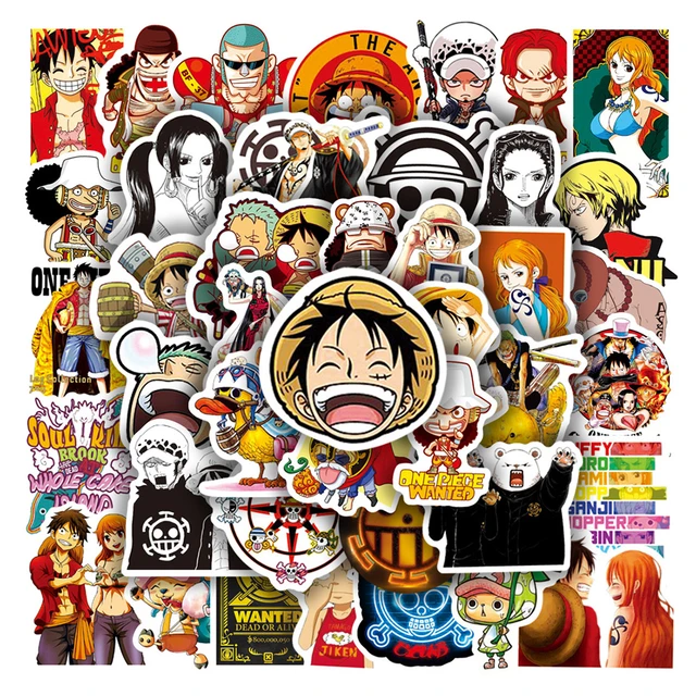 Autocollants Anime One Piece Wanted pour enfants, autocollant