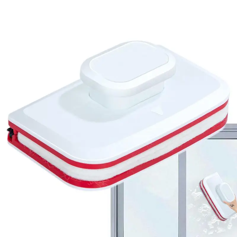 

Двусторонняя щетка для мытья окон, прямоугольная двусторонняя магнитная щетка для стекла с широкой ручкой