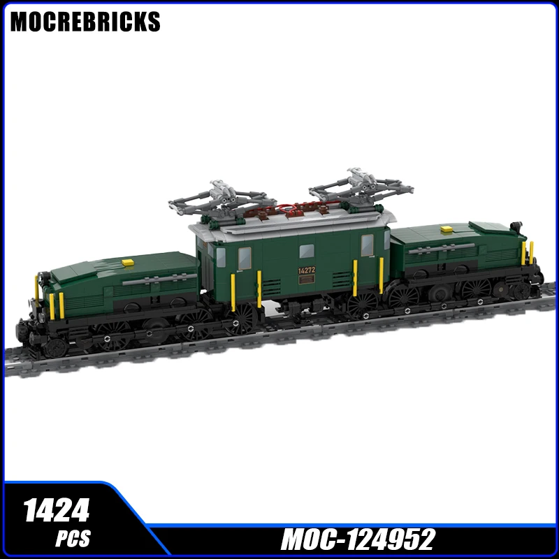 

MOC large Power Electric Locomotive "Crocodile" Train Building Blocks Assembly Model Bricks Display Creative Children Toys Gift