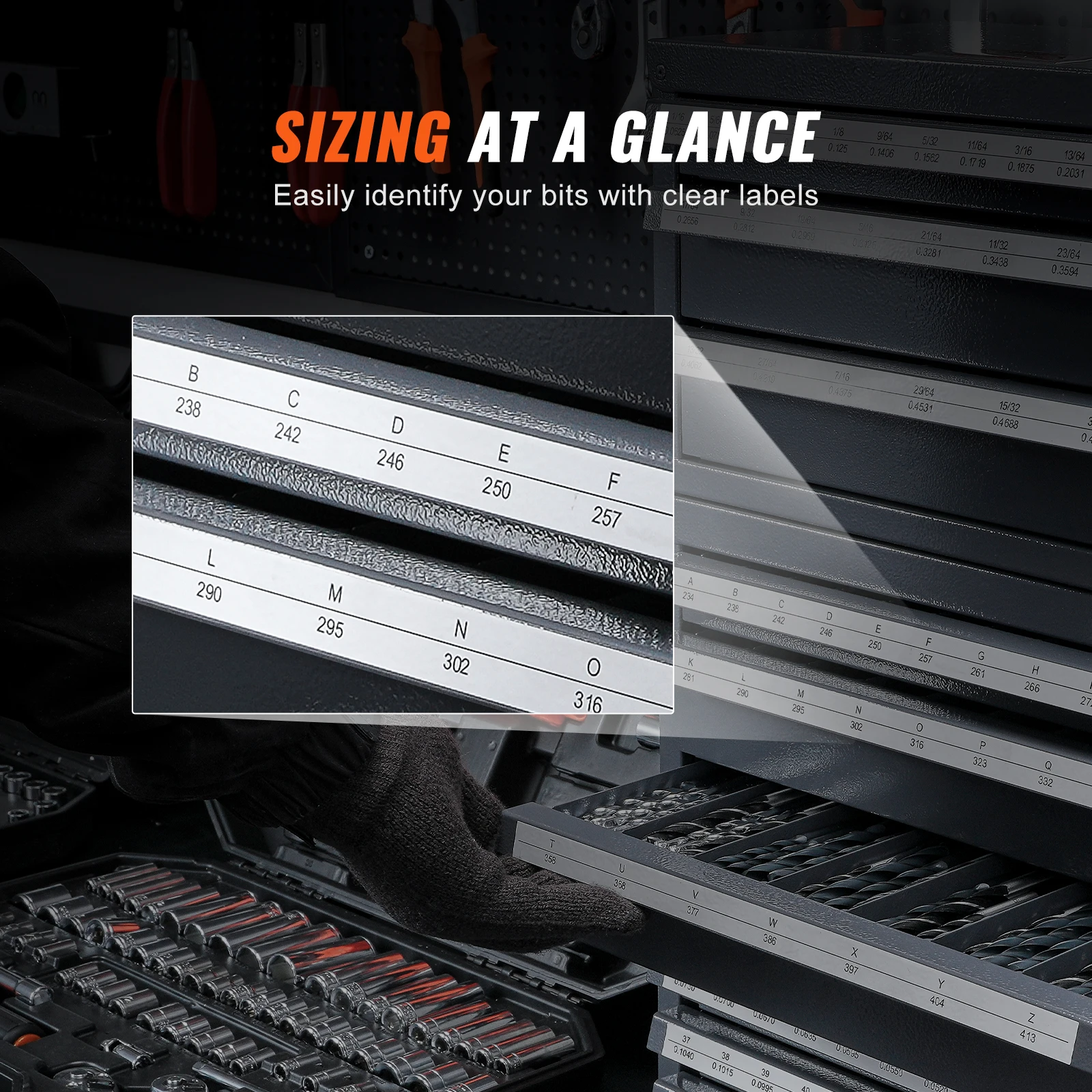 Steel Drill Bit Storage Cabinet Organizer