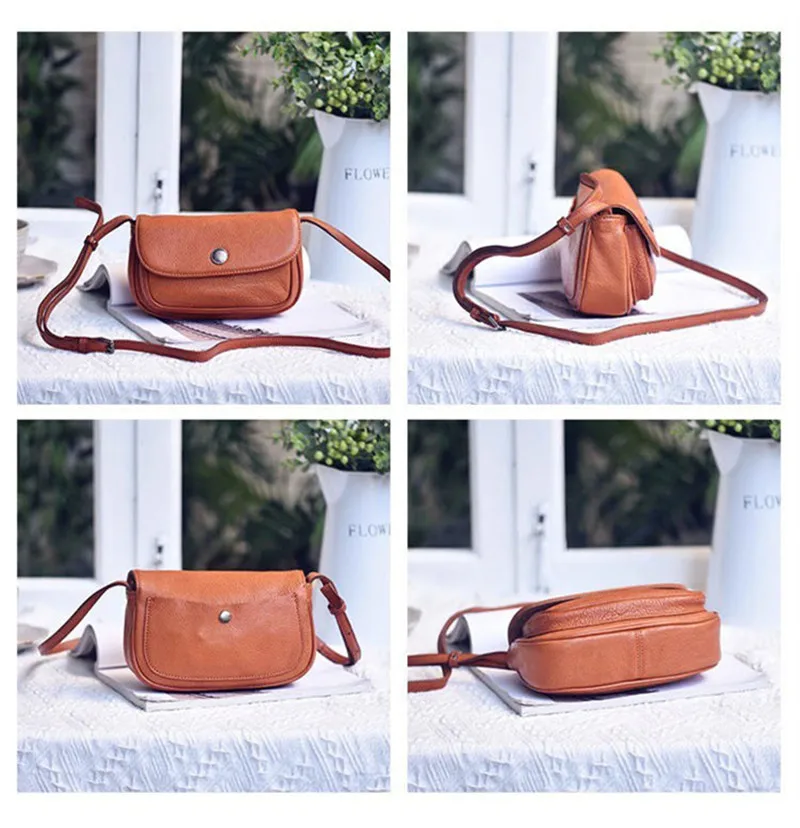 PNDME simple casual handmade geuuine leather female crossbody bag outdoor travel natural real cowhide shoulder bag for women