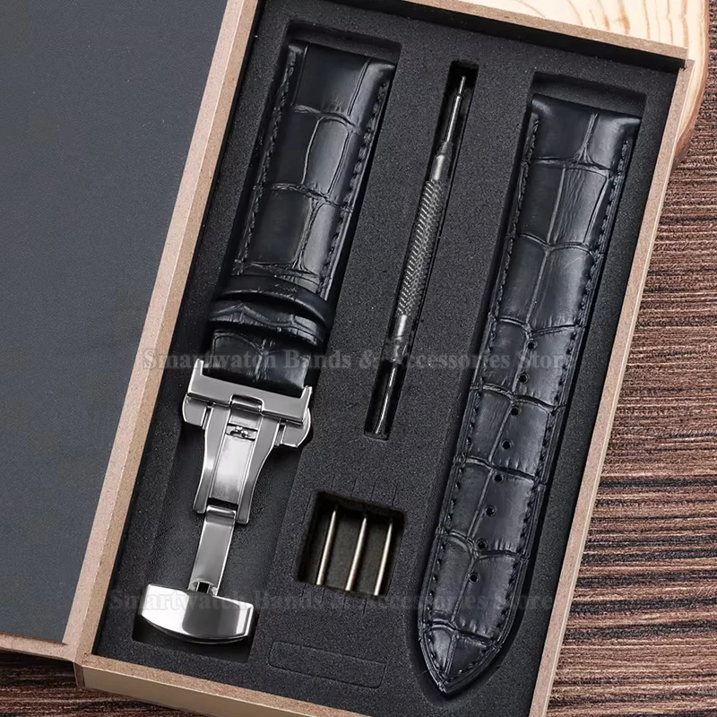 Premium Leather Watch Strap with Universal Butterfly Clasp (Multiple Sizes Available)