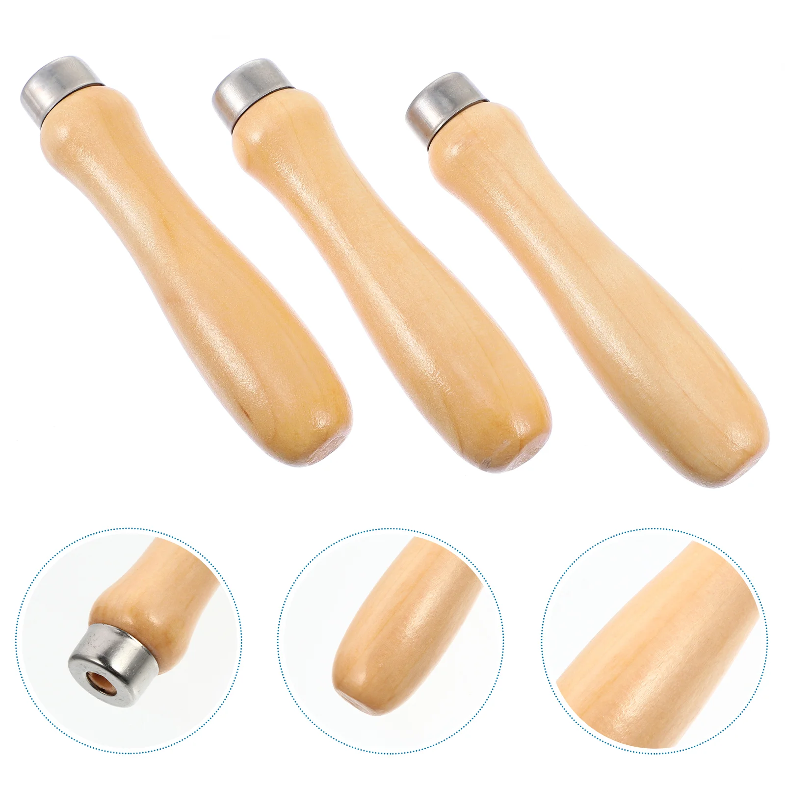 

3 Pcs File Handle Pen Wood Wooden for Tool Workshop Equipment Handles Accessory