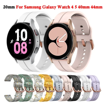 20mm Silicone Bands For Samsung Galaxy Watch 4 5 44mm 40mm Strap Smartwatch Watchband Galaxy Watch4 Classic 46mm 42mm Bracelet