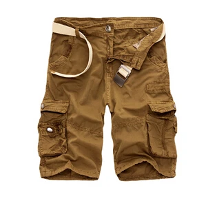thumbnail image 1 of Pantalones cortos de camuflaje de verano para hombre, 100 % algodón, multibolsillos, estilo capri, 1 of 5