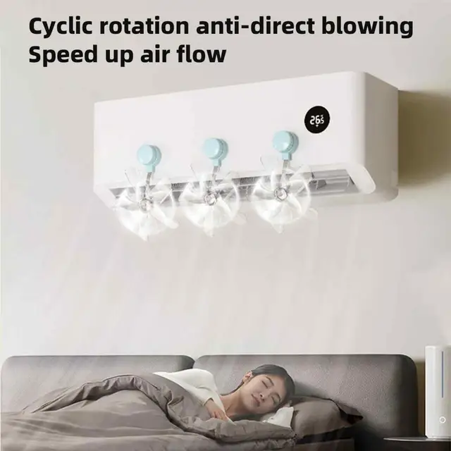 Quick Disassembly Fan Universal Air Conditioner Wind Deflector Set for Home Office Anti-direct Blowing with Adjustable Baffles 2
