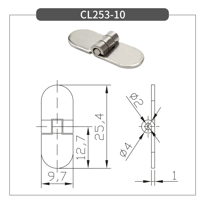 CL253-4A Stainless Steel Perforated Hinge Distribution Box Cabinet Network Cabinet Door Hinge Hardware Manufacturer Direct
