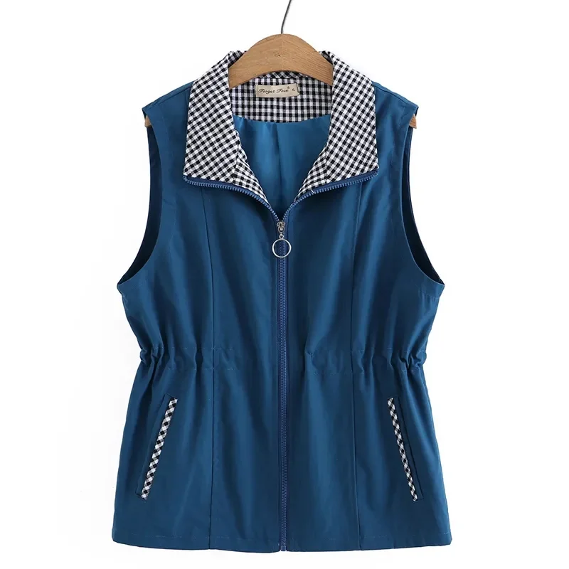 

Middle-Aged And Elderly Women's Vest Waistcoat New Spring Autumn Elastic Waist Sleeveless Casual Jacket Tops Female 4XL