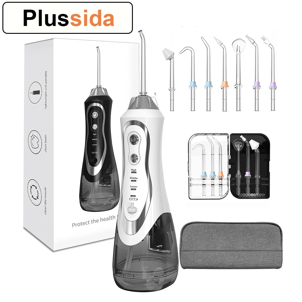 Dental Water Flosser Irrigator Oral 300ml 3-Speed Water Floss Portable IPX7 Waterproof Box New