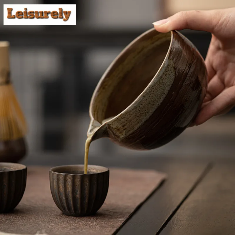 Japanese Coarse Pottery Matcha Tea Set Bamboo Tea Brush Ceramic Tea Bowl Composition Chinese Traditional Tea Tools Holiday Gifts
