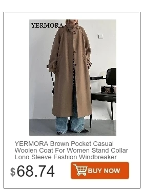 YERMORA Fashion Designer Long Trench Coat Women Lapel Double Breasted Belt Gathered Waist Windbreaker 2024 Autumn Winter New