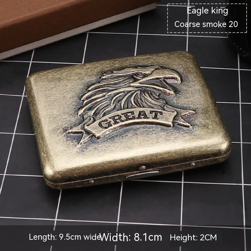 High Quality Metal Cigarette Case Box for 20pcs Vintage Emboss Cigarette Container Box Holder Smoking Accessories Case Box 6
