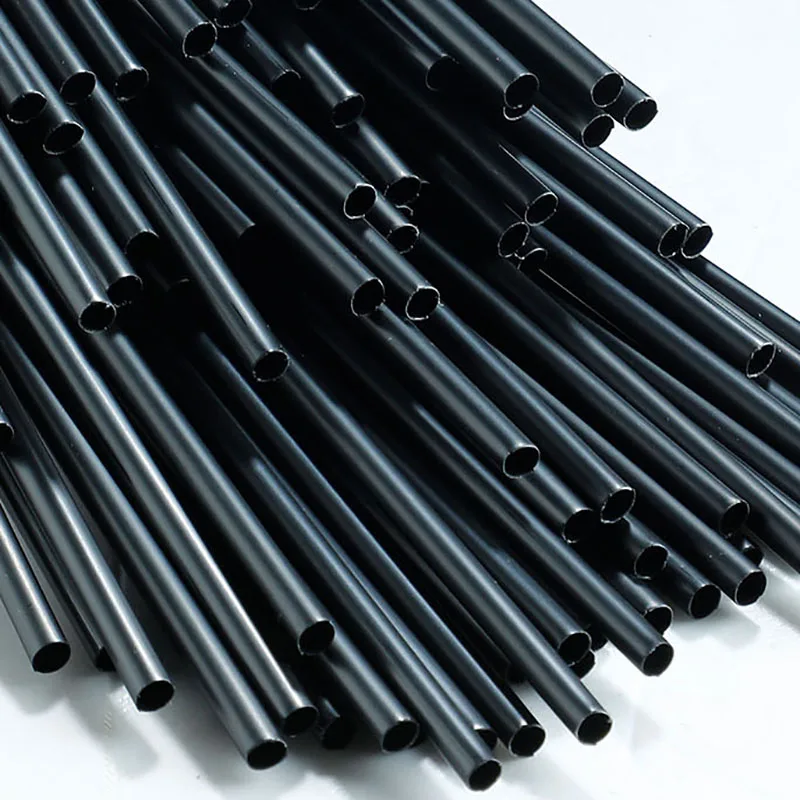 Black Thin Straw Plastic Disposable Short Straw Bar Cocktail Decoration Small Juice Drink 500PCS