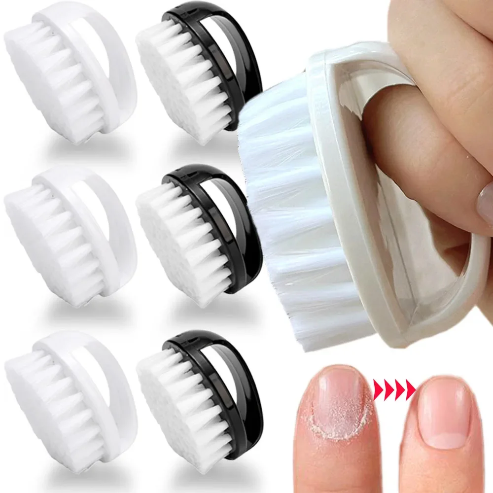 2pcs Ring Nail Dust Cleaning Brush Hard Bristles DIY Nails Brushes Professional Dust Cleaning Make Up Brush Manicure Care Tools nail art brushes,nail brushes,nail art tools,gel nail tools,nail cleaning brush