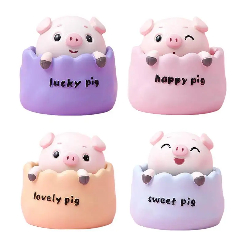 

Игрушечный автомобиль «Счастливая свинья» на приборной панели, Статуэтка и фигурка из полимерной смолы, мультяшный рисунок, милая для подруги, детский автомобильный приборной панели