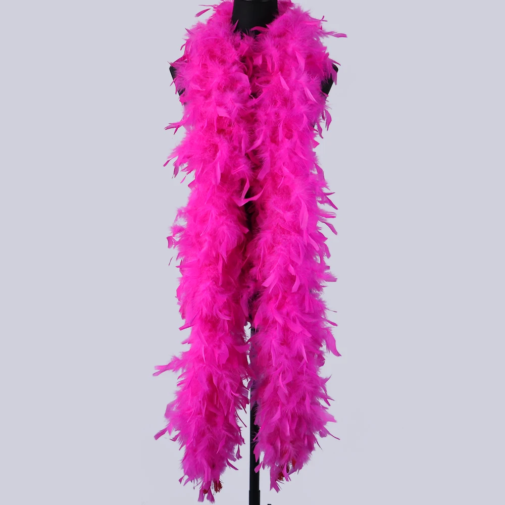 Juinte Boa de plumas de boda de 2.19 yardas, boas de plumas de pavo Chandelle, traje a granel, decoraciones de fiesta para mujeres y hombres (negro