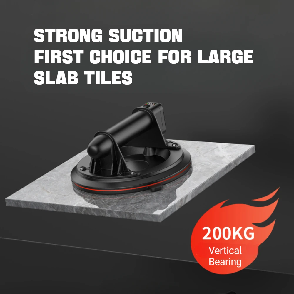 8" Electric Vacuum Suction Cup 200kg Heavy Duty Sucker, Auto-Adsorption Glass/Granite/Tile Tool with Digital Pressure Display